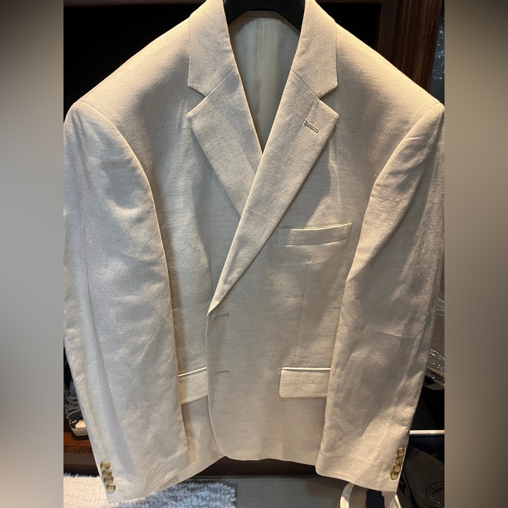 Club Room Men's Linen Cream Blazer